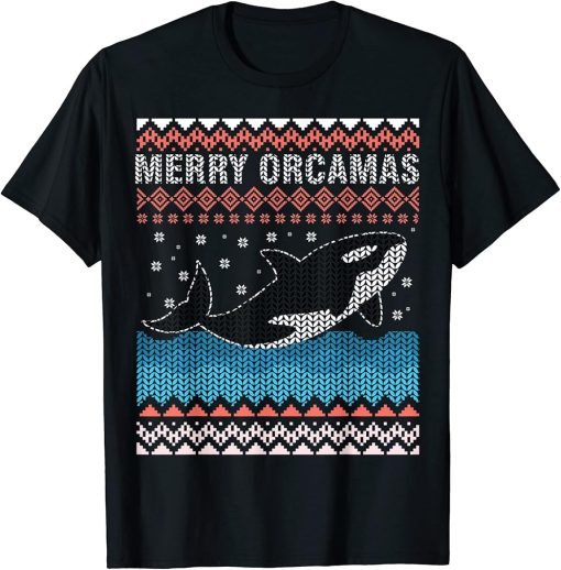 Merry Christmas Orca Whale Ugly Christmas as Boy and Girl T-Shirt